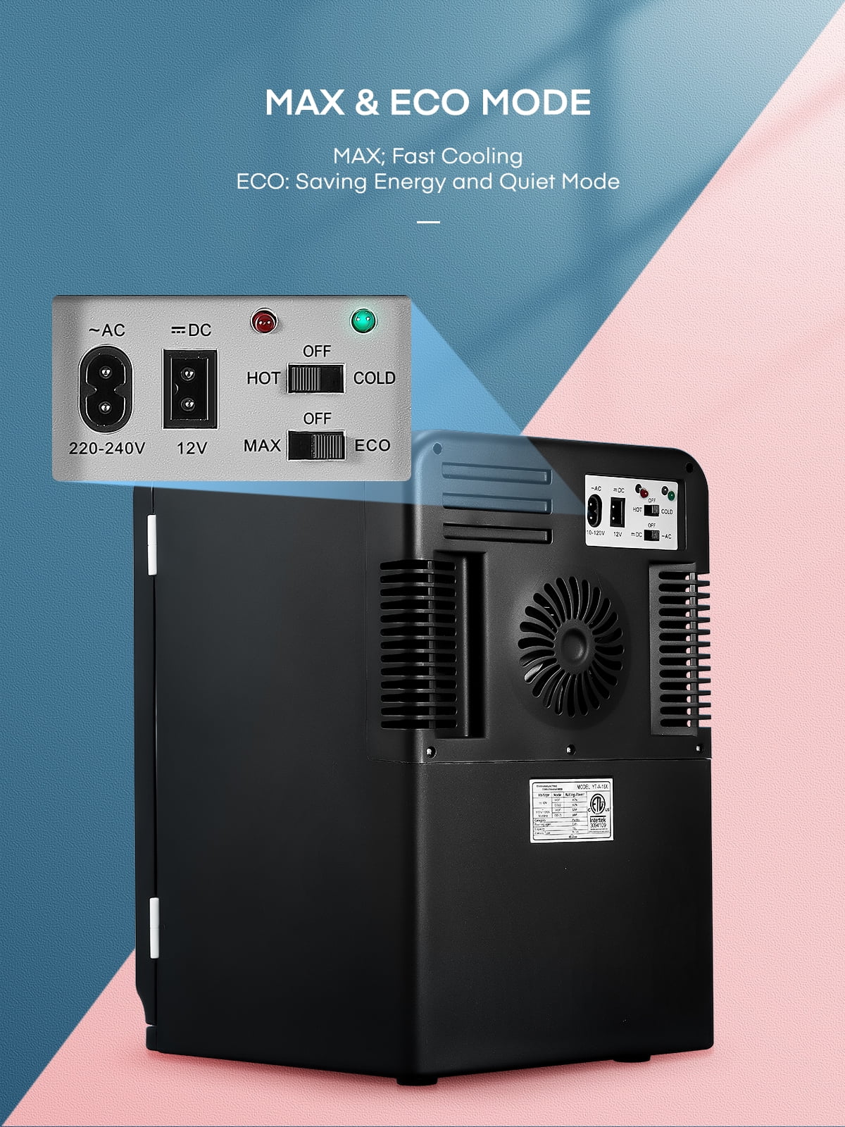 15L/21 Can Mini Fridge for Bedroom Refrigerator Cooler&Warmer, AC/DC, 1 Door, 11.8