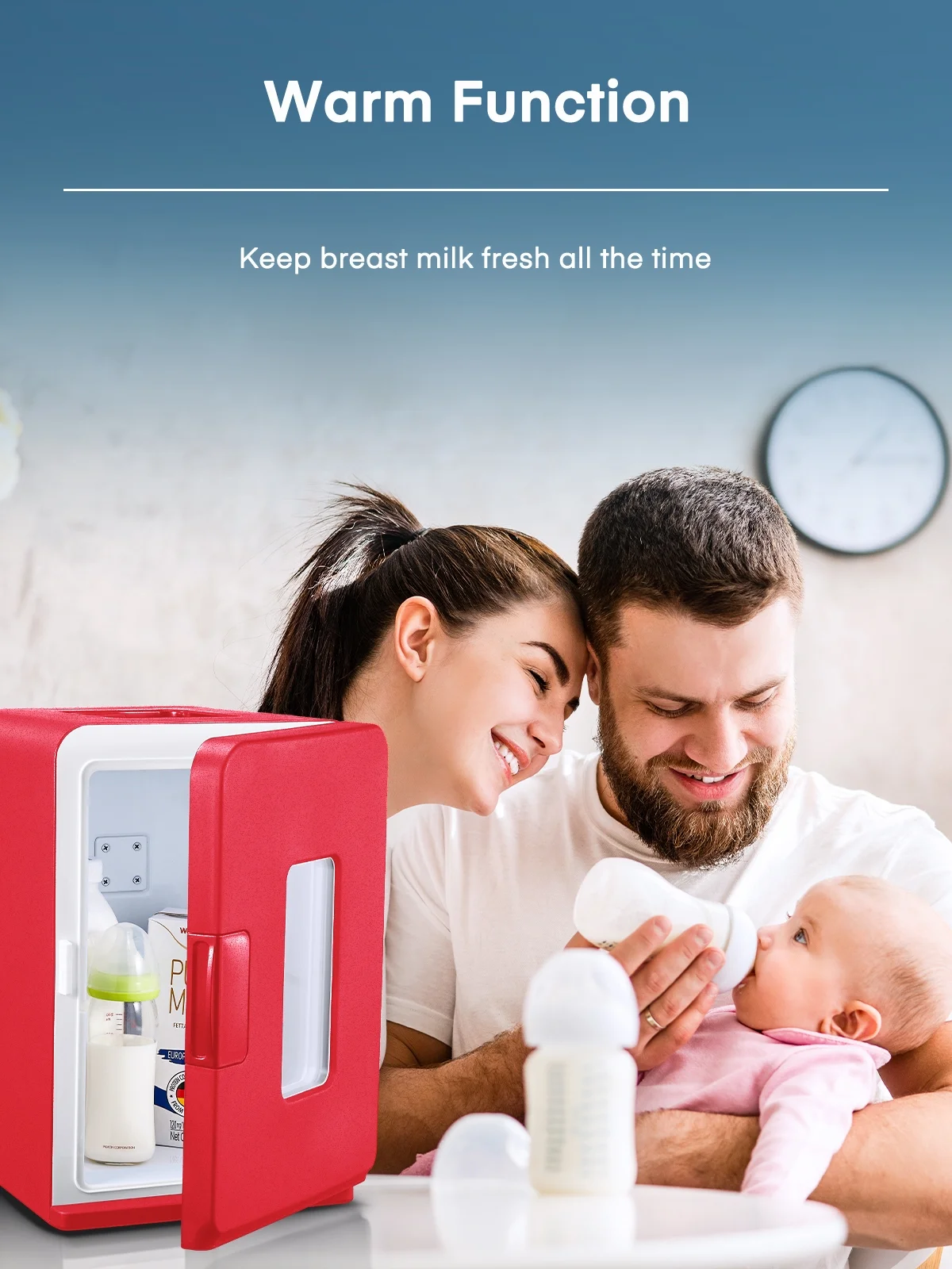 15L/21 Can Mini Fridge for Bedroom Refrigerator Cooler&Warmer, AC/DC, 1 Door, 11.8