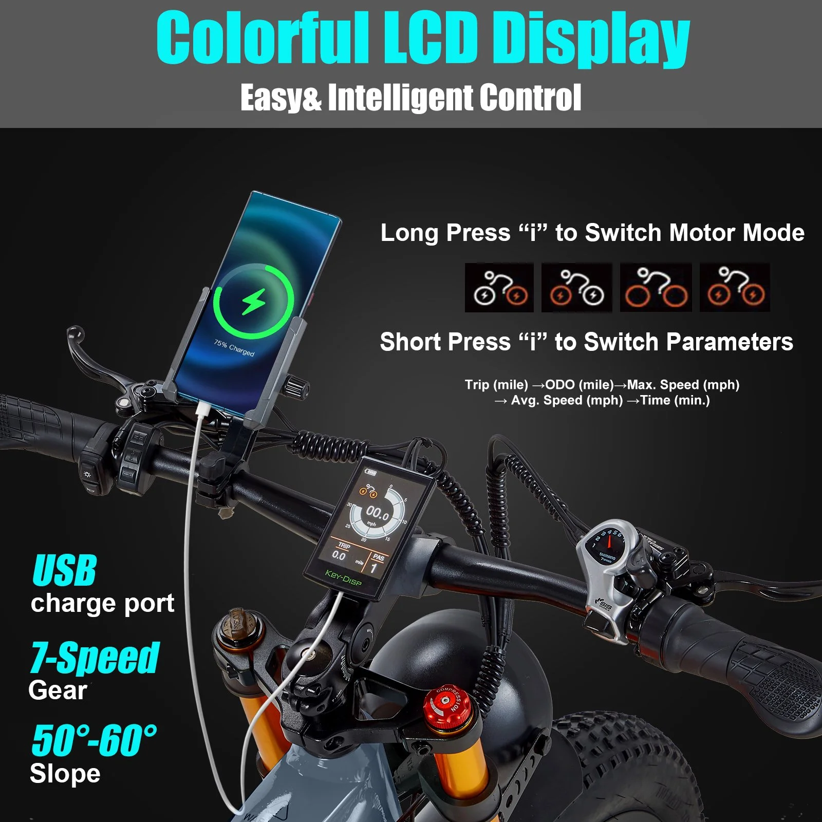 Dual Motors AWD 2000W Electric Bike for Adult 26'', UL2849 48V 60AH Removable Battery E-mountain bike 4'' Fat Tire up to 35MPH&200Miles Long Range Off Road Ebike Beach Dual Hydraulic&Brakes E-Bicycle