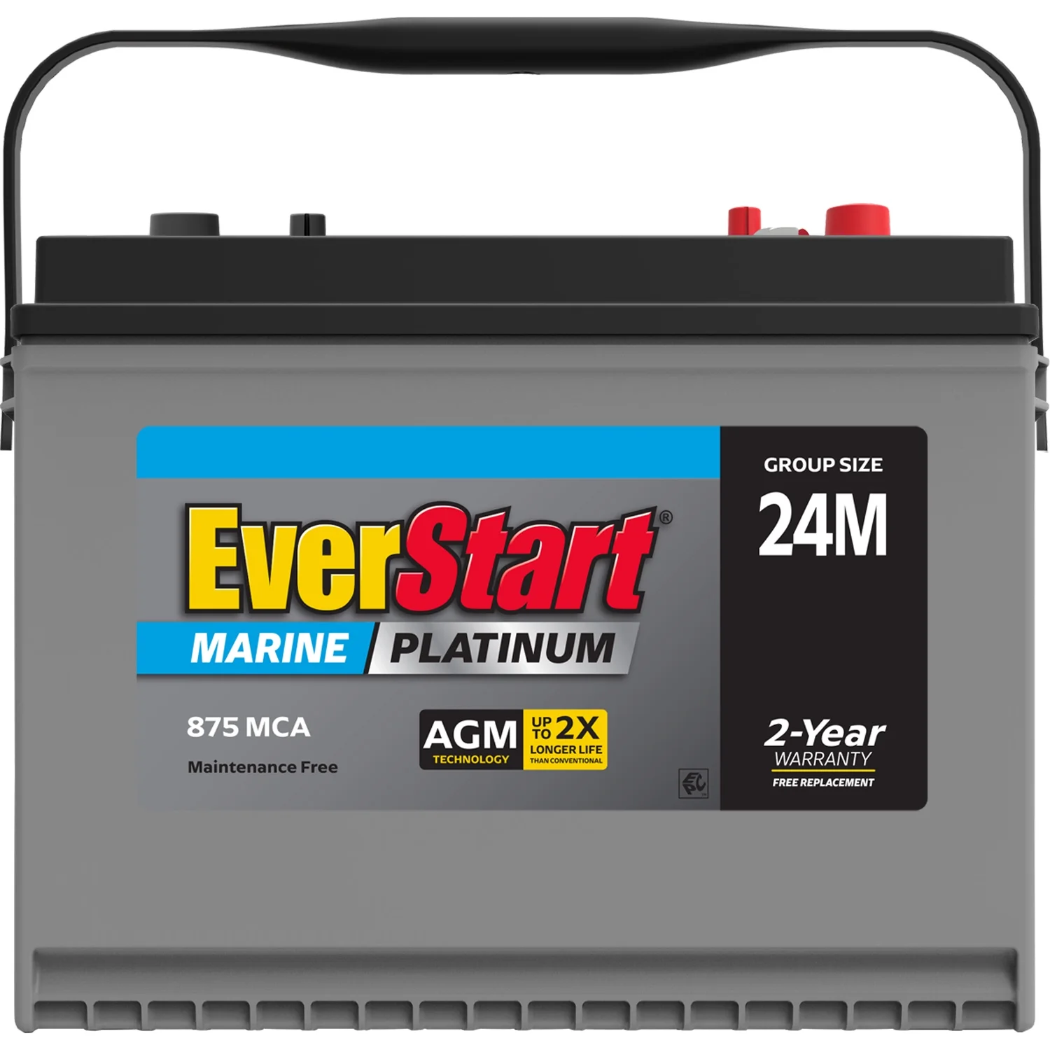 EverStart Platinum BOXED AGM Marine and RV Deep Cycle Battery Group Size 24M, 12 Volt 875 MCA