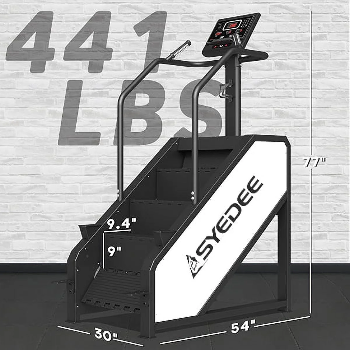 Stairmaster, syedee Stair Stepper with LED Screen, Stepmill Exercise Machine with 12 Workout Programs, 441LBS Step Machine, 24-164 Steps/Minute(White)