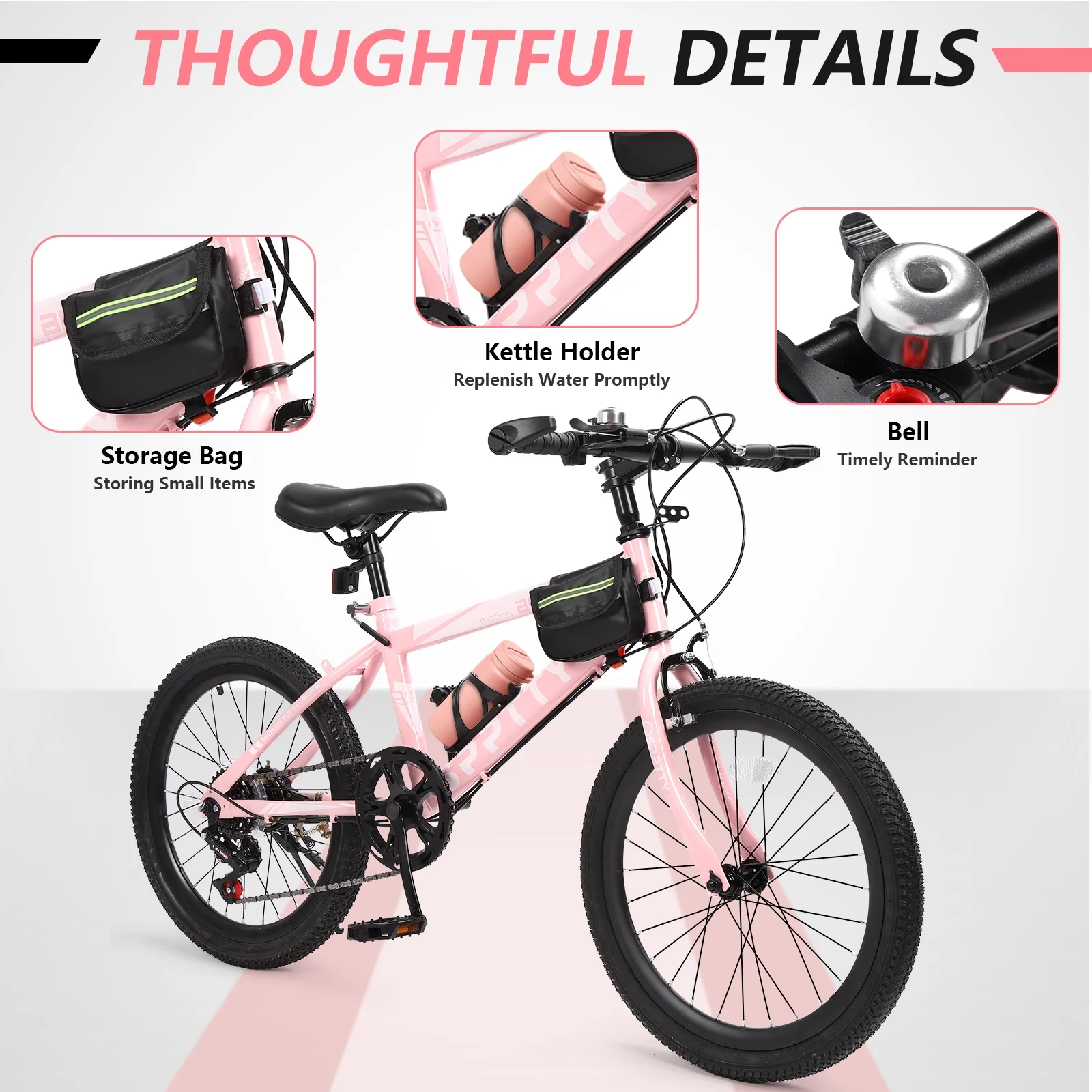 SPPTTY 20-24 inch Bike,6-Speed Mountain Bike for Men Women Boys Girls,Comfort Saddle,Blue