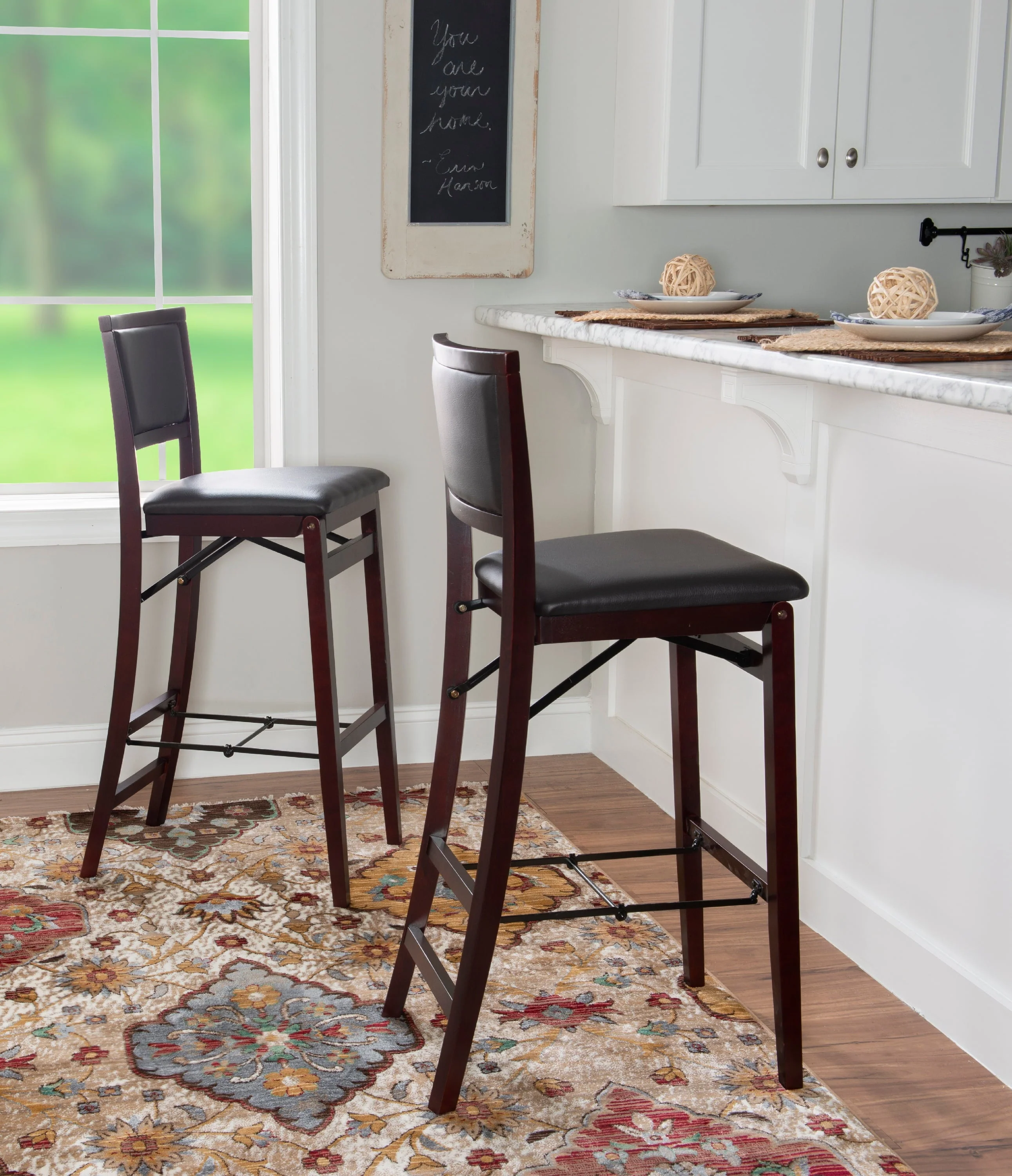 Linon Kristle Folding Padded Bar Stool, 30