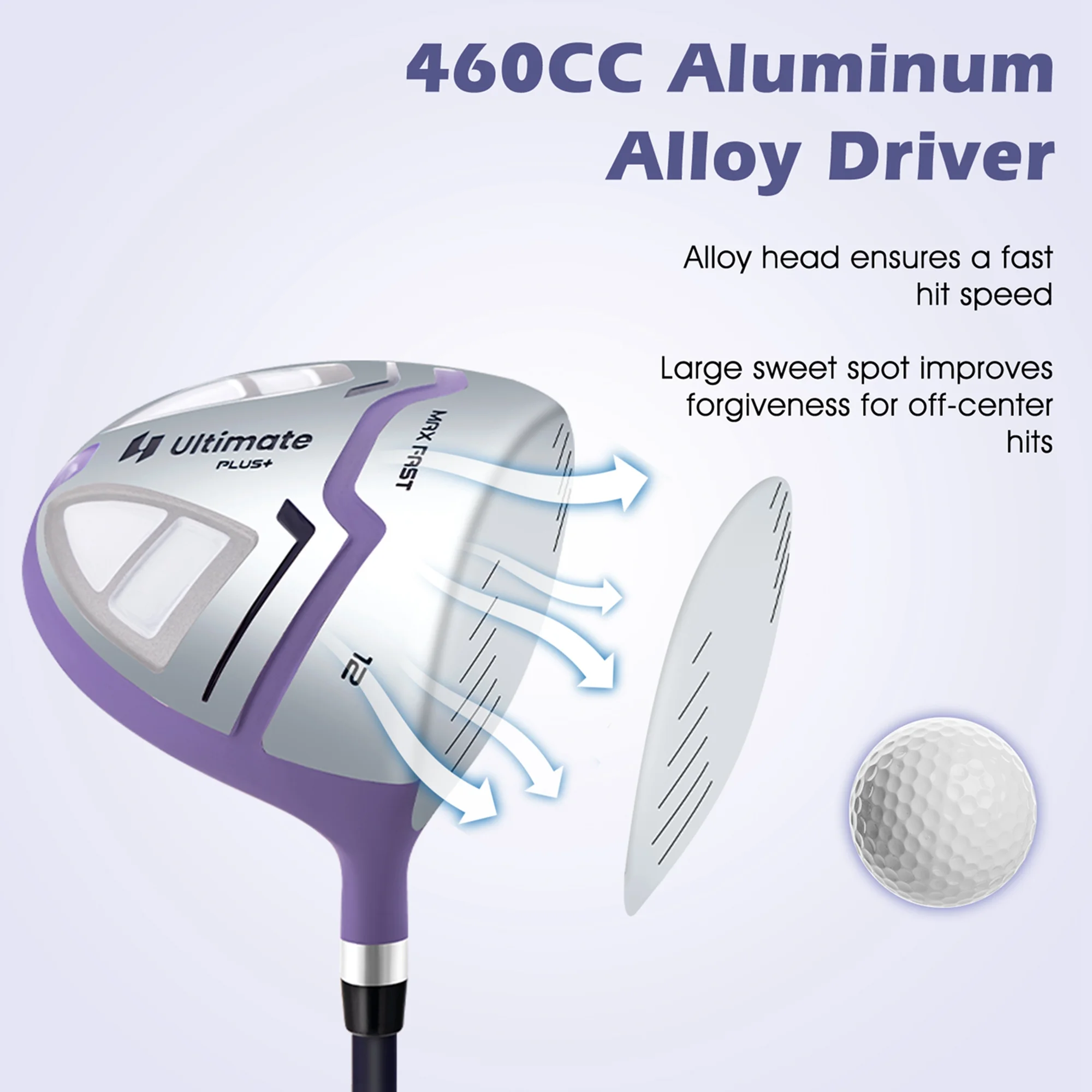 Ultimate Women��s Complete Golf Club Set Golf Club Package Set w/ Rain Hood, Right Hand Purple
