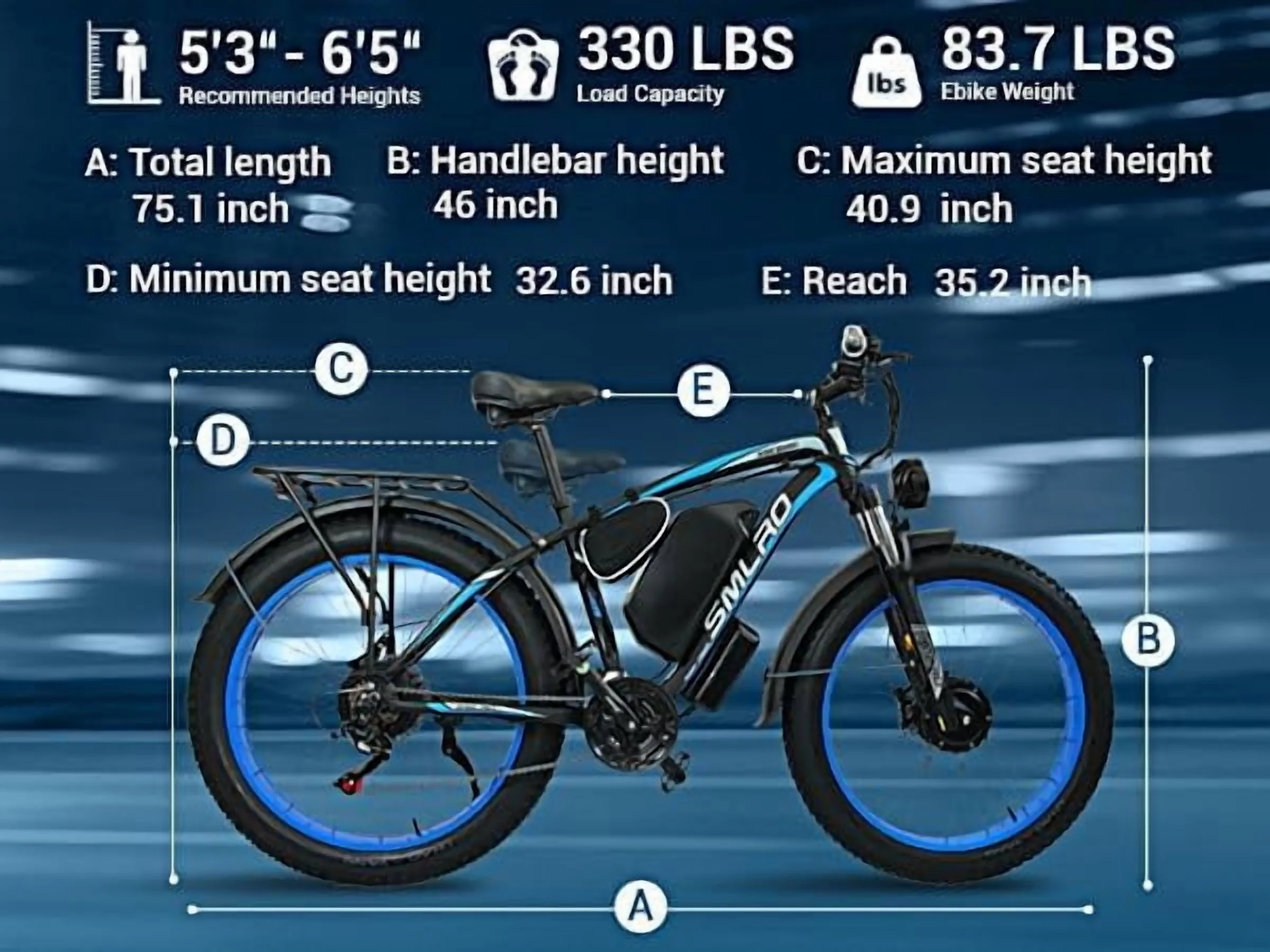 3000W Peak Dual Motor Ebike, 52V 30AH Battery Electric Bike for Adults, 7-Speed 40MPH AWD Ebike Mountain Snow E-Bike with 26