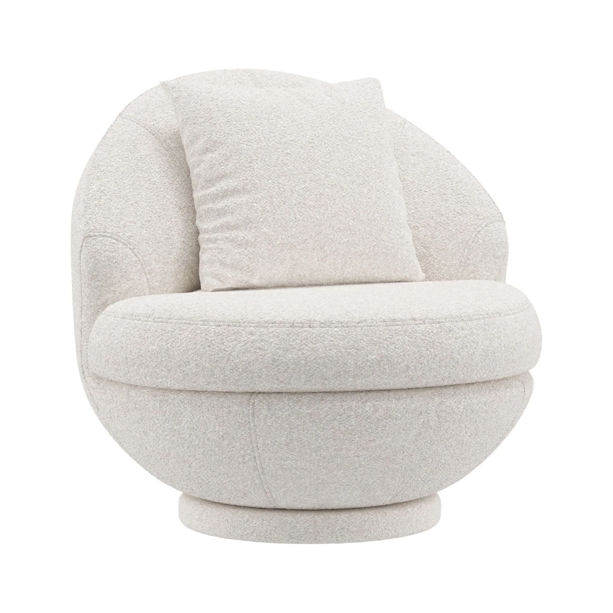 Hillsdale Boulder Upholstered Swivel Storage Chair, Ash White