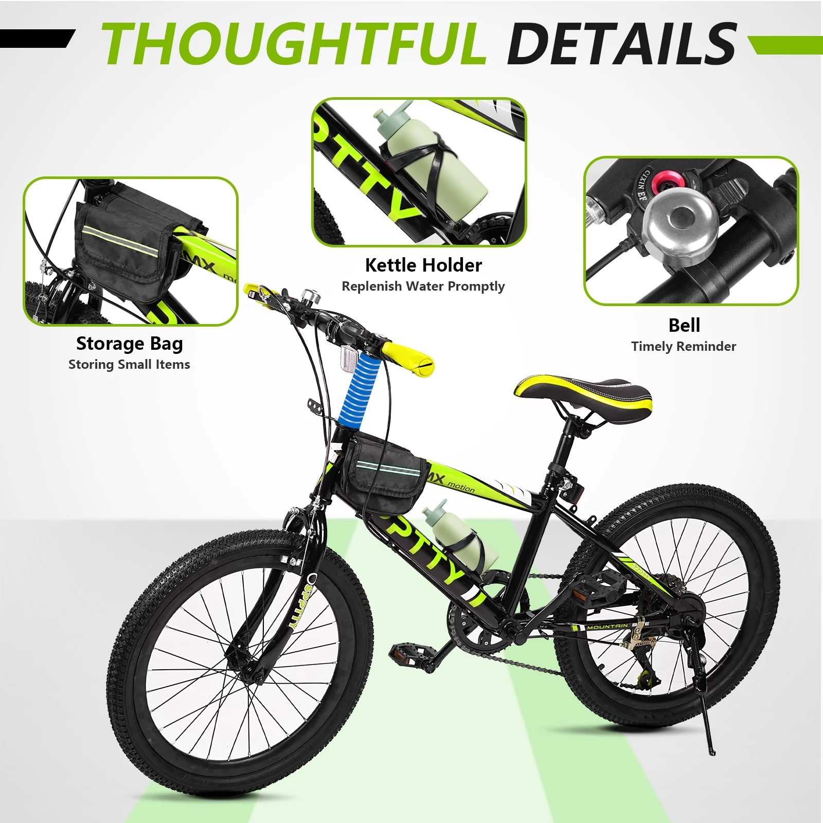 SPPTTY 20-24 inch Bike,6-Speed Mountain Bike for Men Women Boys Girls,Comfort Saddle,Blue