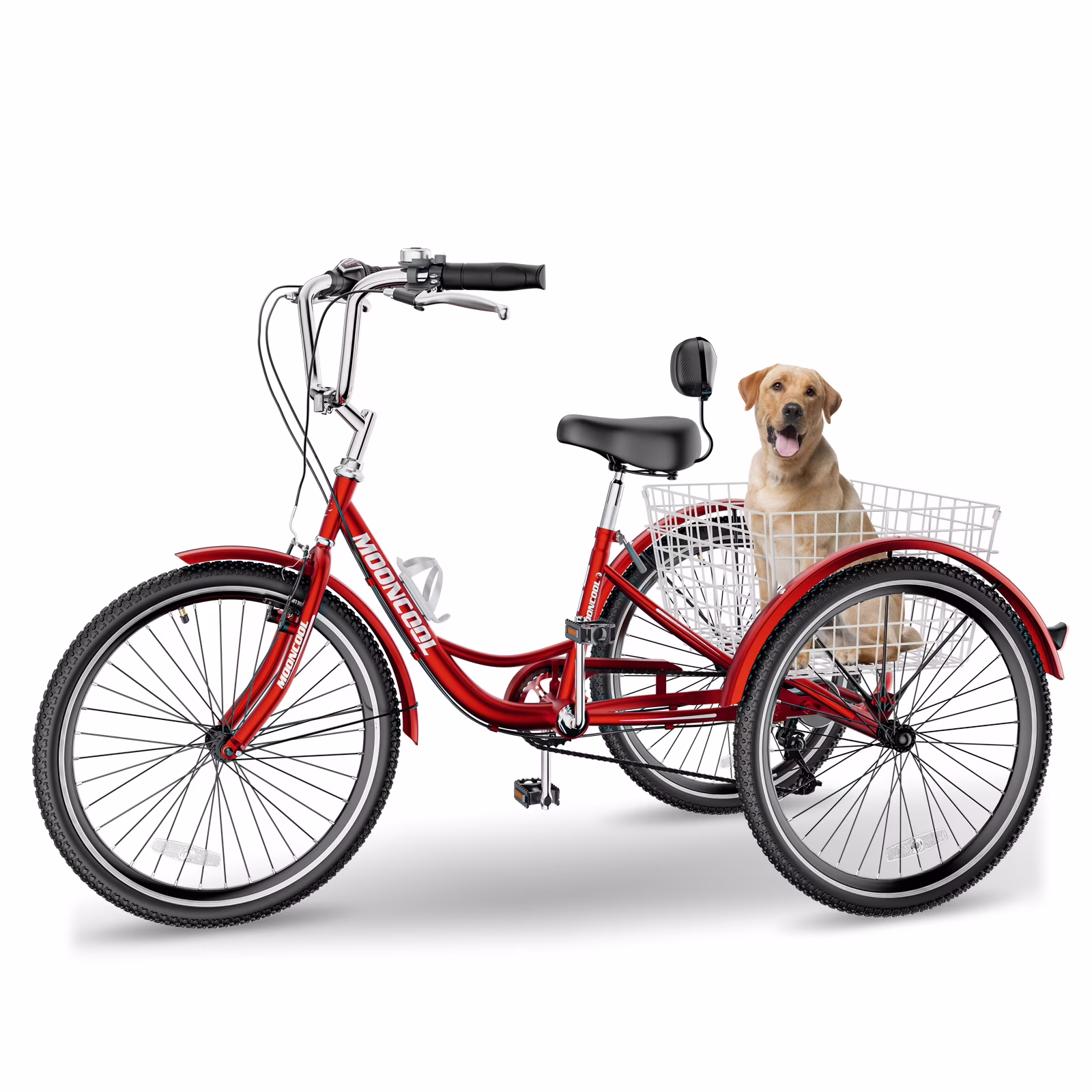 FICISOG 7 Speed Adult Tricycle for Women, 20/24/26 Inch Adult Trike with Basket, 3 Wheel Bikes for Adults Seniors, Cruise Trike for Shopping Picnic