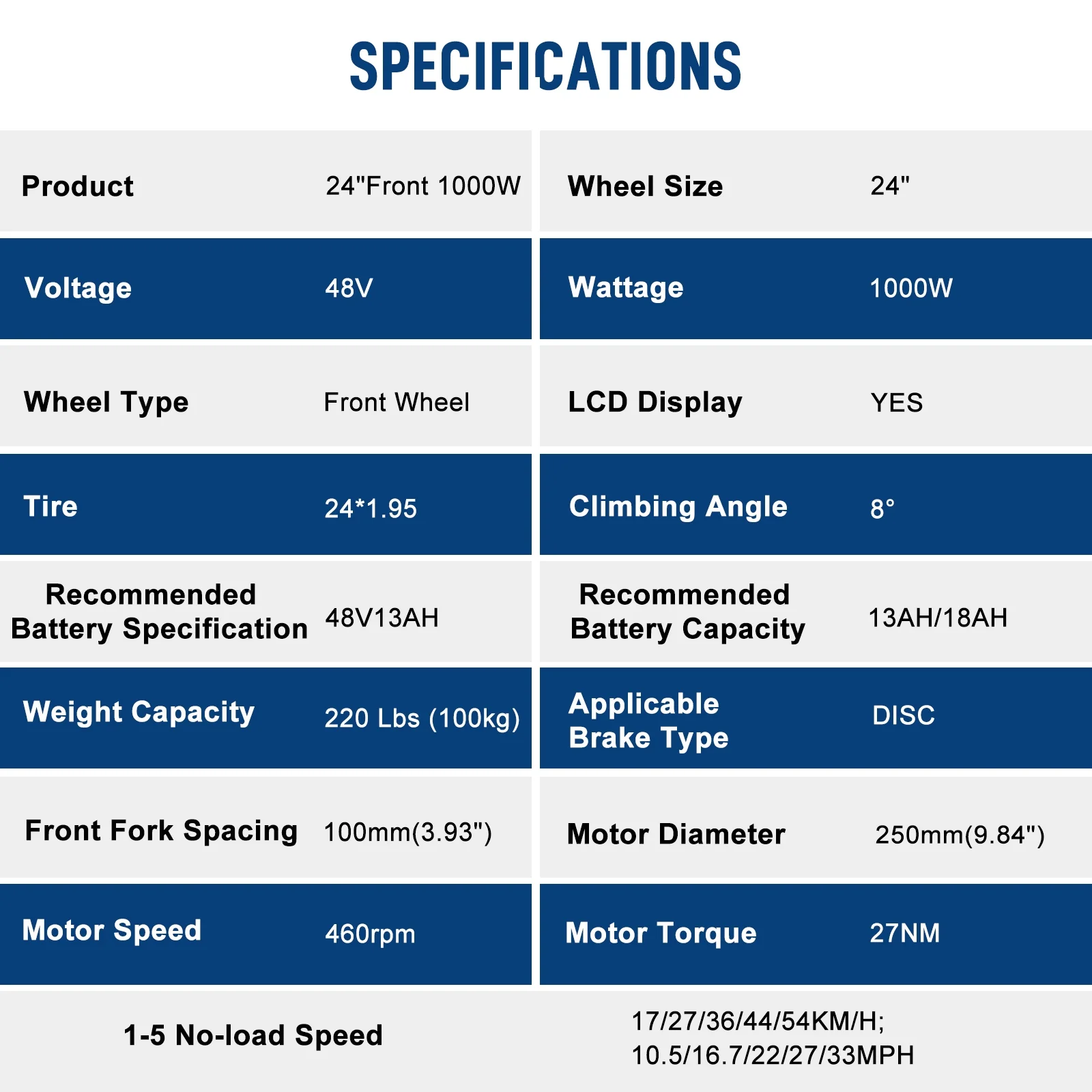 Ktaxon 48V 1000W Electric Bicycle Motor Kit, 26