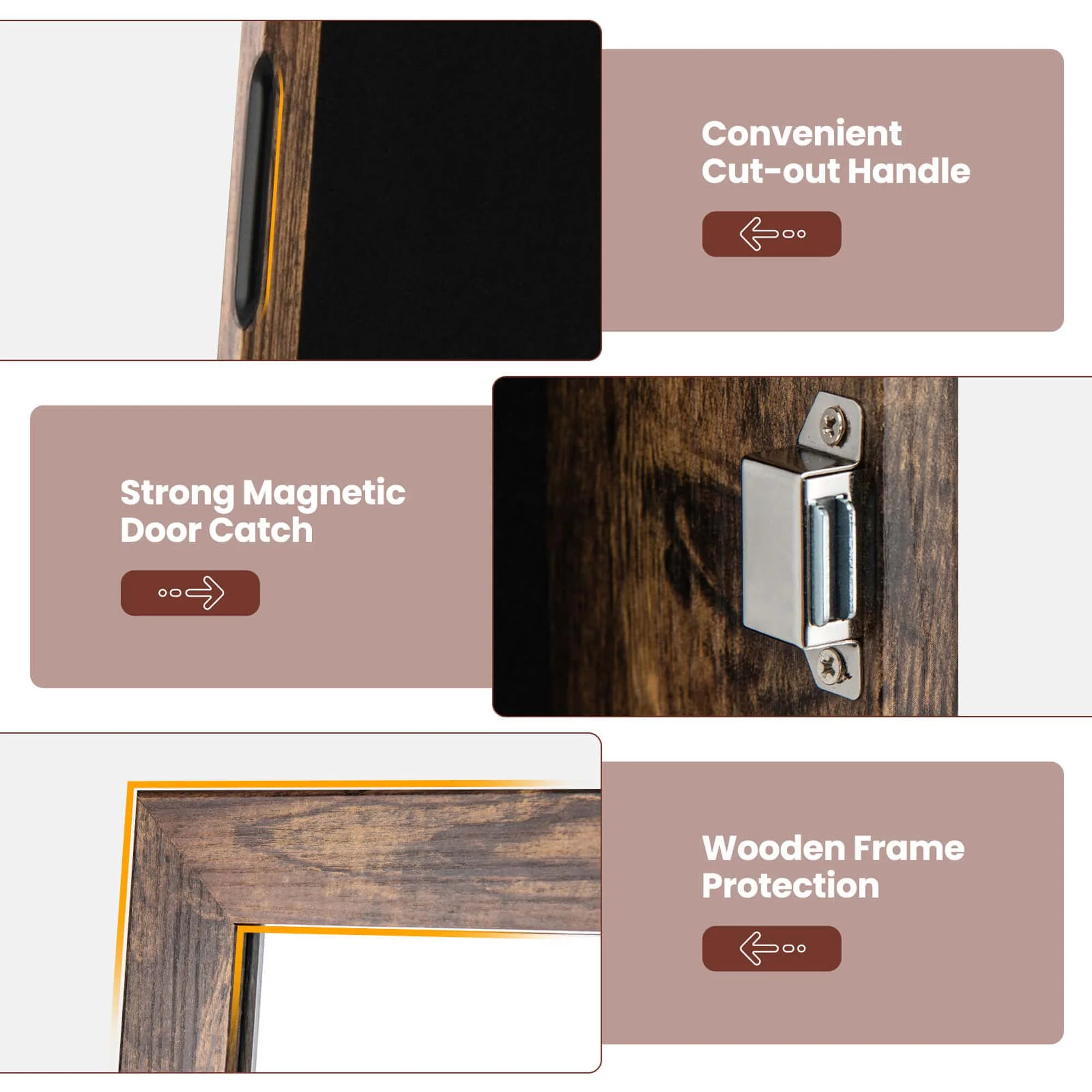 Costway Jewelry Mirrored Cabinet Armoire Organizer Storage Box w/ Stand Christmas Gift