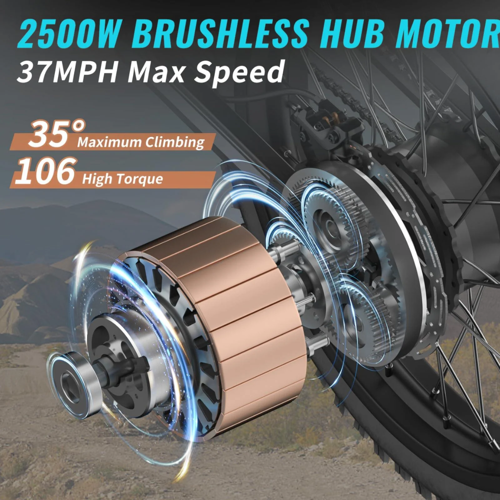 Riding'times GT73 Electric Dirt Bike for Adults, 37MPH 48V36.4AH 2400W 1747Wh Dual Battery Ebike, 85+ Miles Range,25