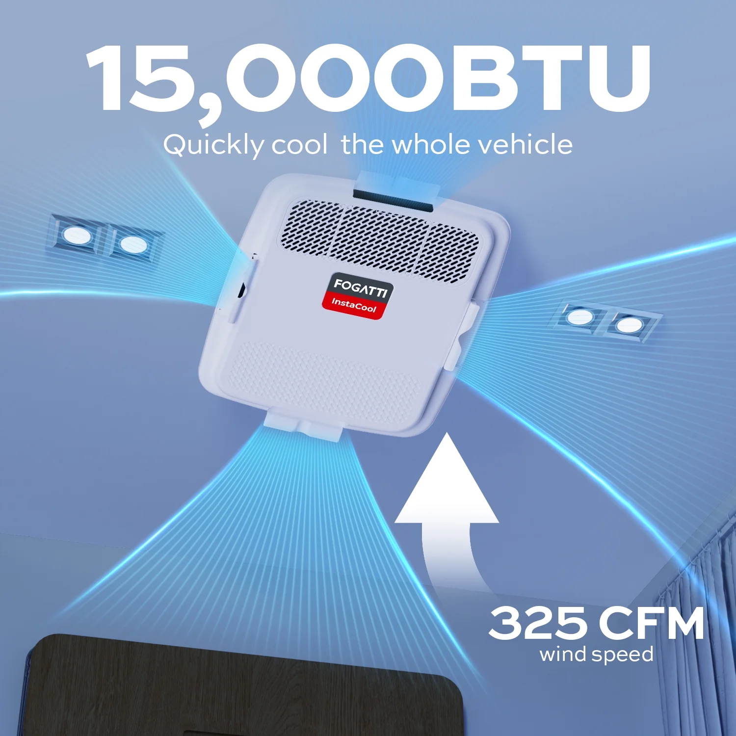 RV Air Conditioner 13500 BTU Rooftop AC Unit, Instacool with R32 Refrigerant & Wired Controller