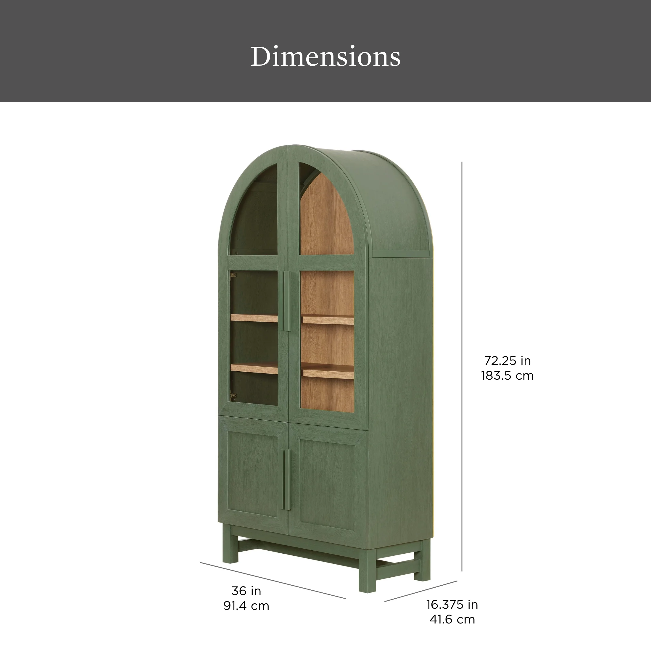 Better Homes & Gardens Juliet Kitchen Rounded Arch Cabinet, Rich Black