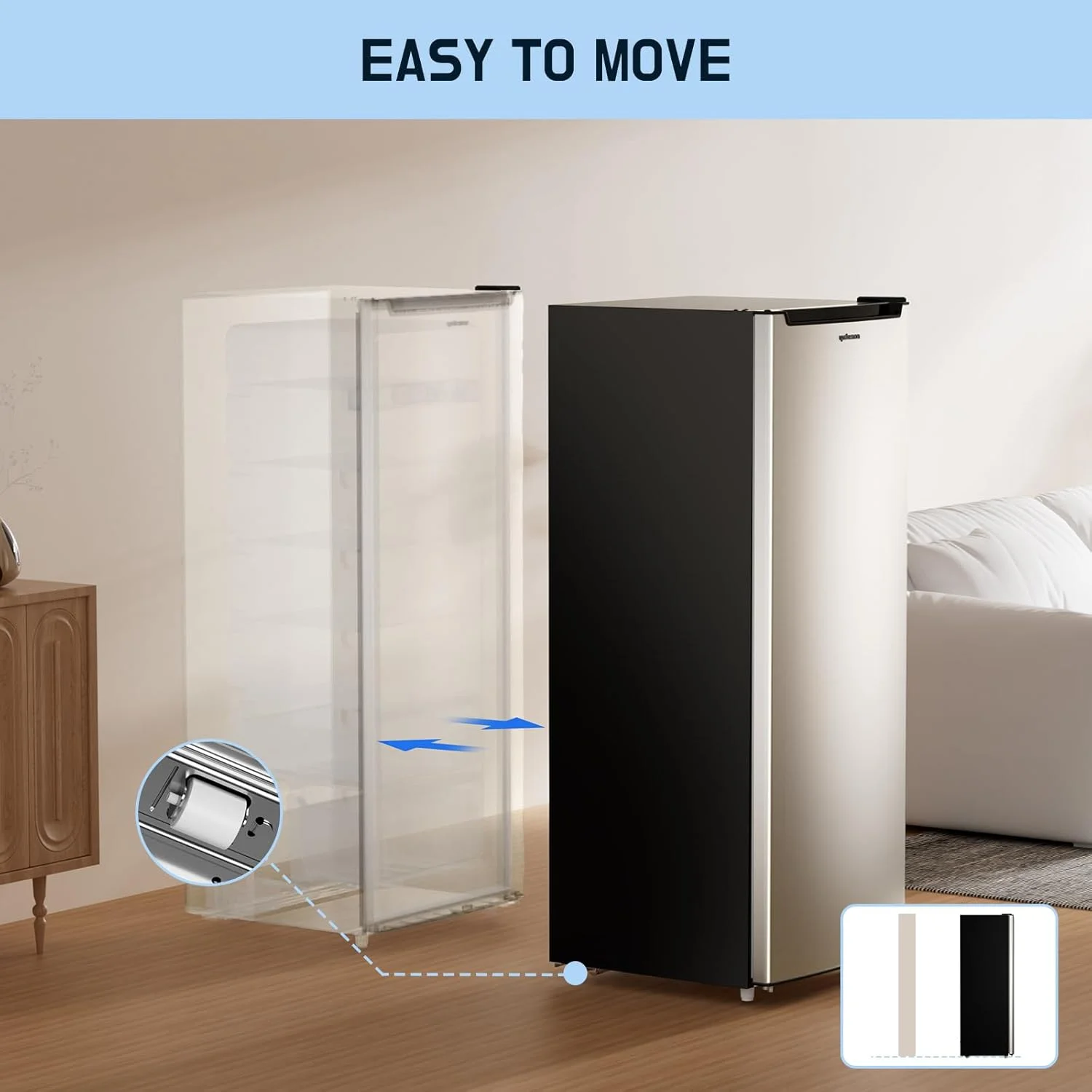 Upstreman 7.0 Cu.Ft Upright Freezer Convertible Fridge/Freezer, Garage Ready Deep Freezer with Reversible Door, UP70 White