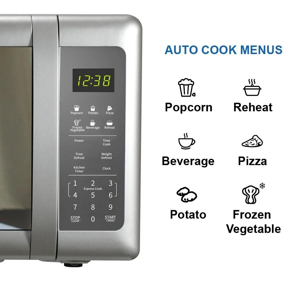 Emerson 0.7 Cu Ft Silver Mirror Finish, Countertop Microwave Oven, MW7601SL