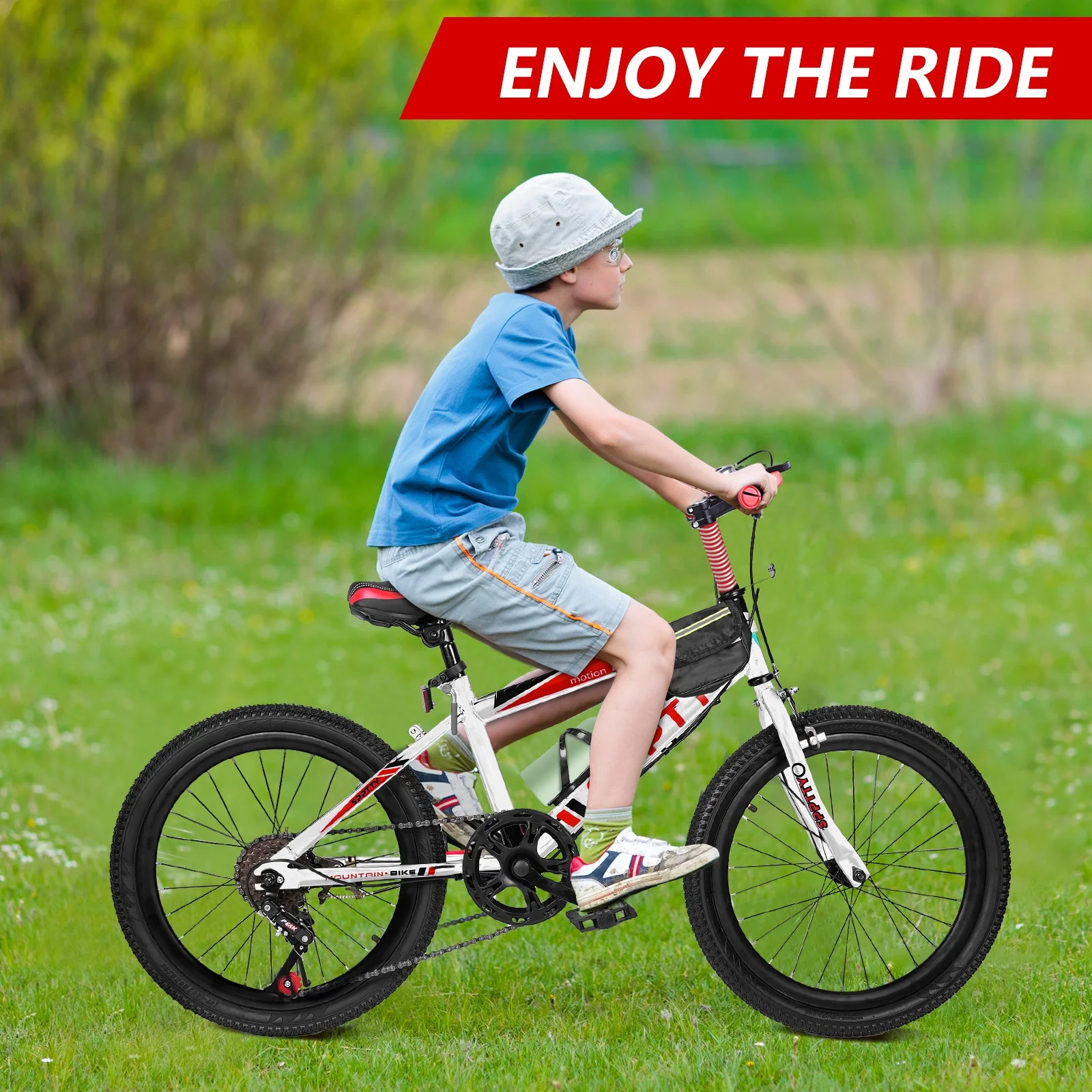 SPPTTY 20-24 inch Bike,6-Speed Mountain Bike for Men Women Boys Girls,Comfort Saddle,Blue