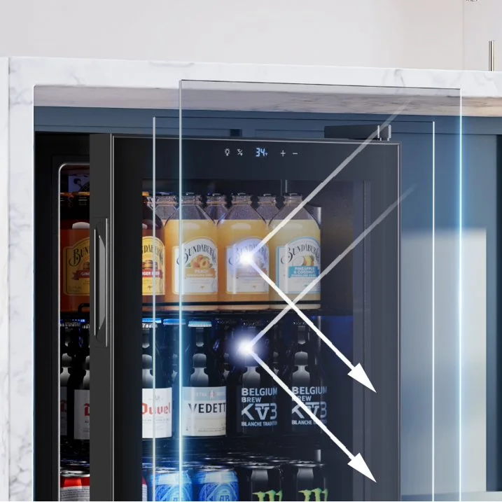 Yeego Beverage Cooler Refrigerator, Freestanding Beverage Fridge with Glass Door,102 Cans