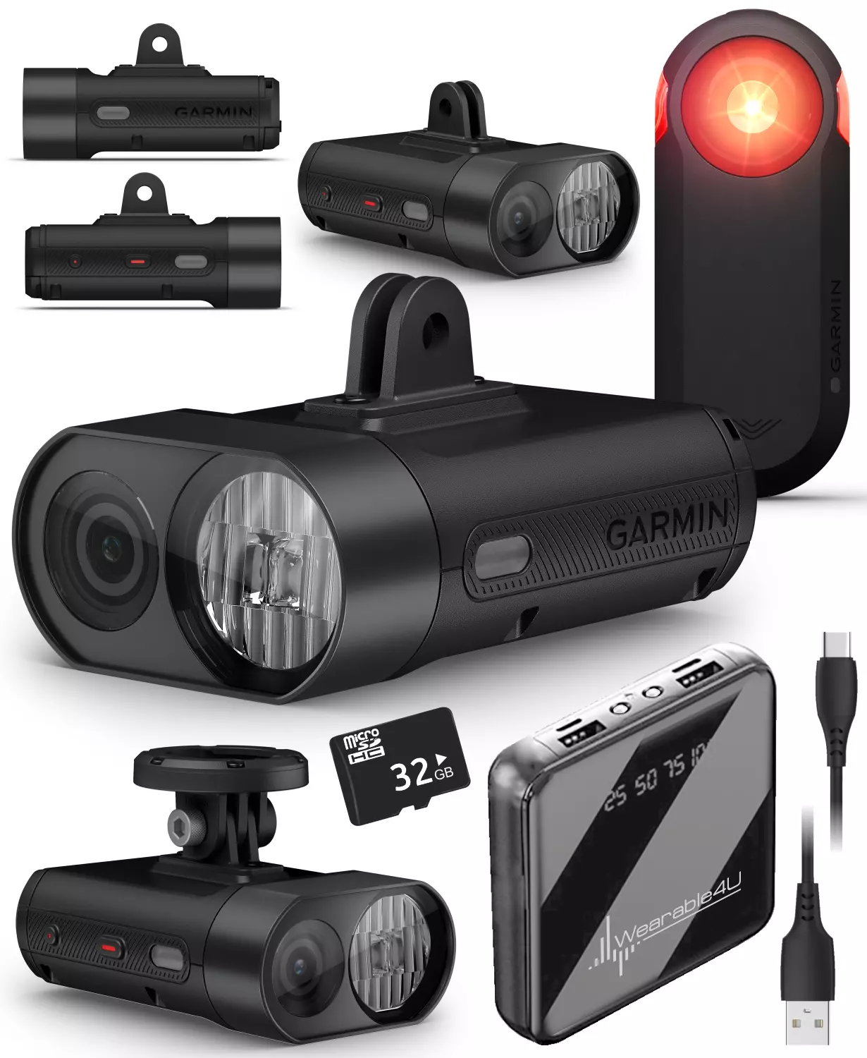 Garmin Varia Vue, Cycling Headlight and 4k Camera, Light Intensity up to 600 Lumens, Crystal-Clear Video Recording, Incident Detection while Cycling