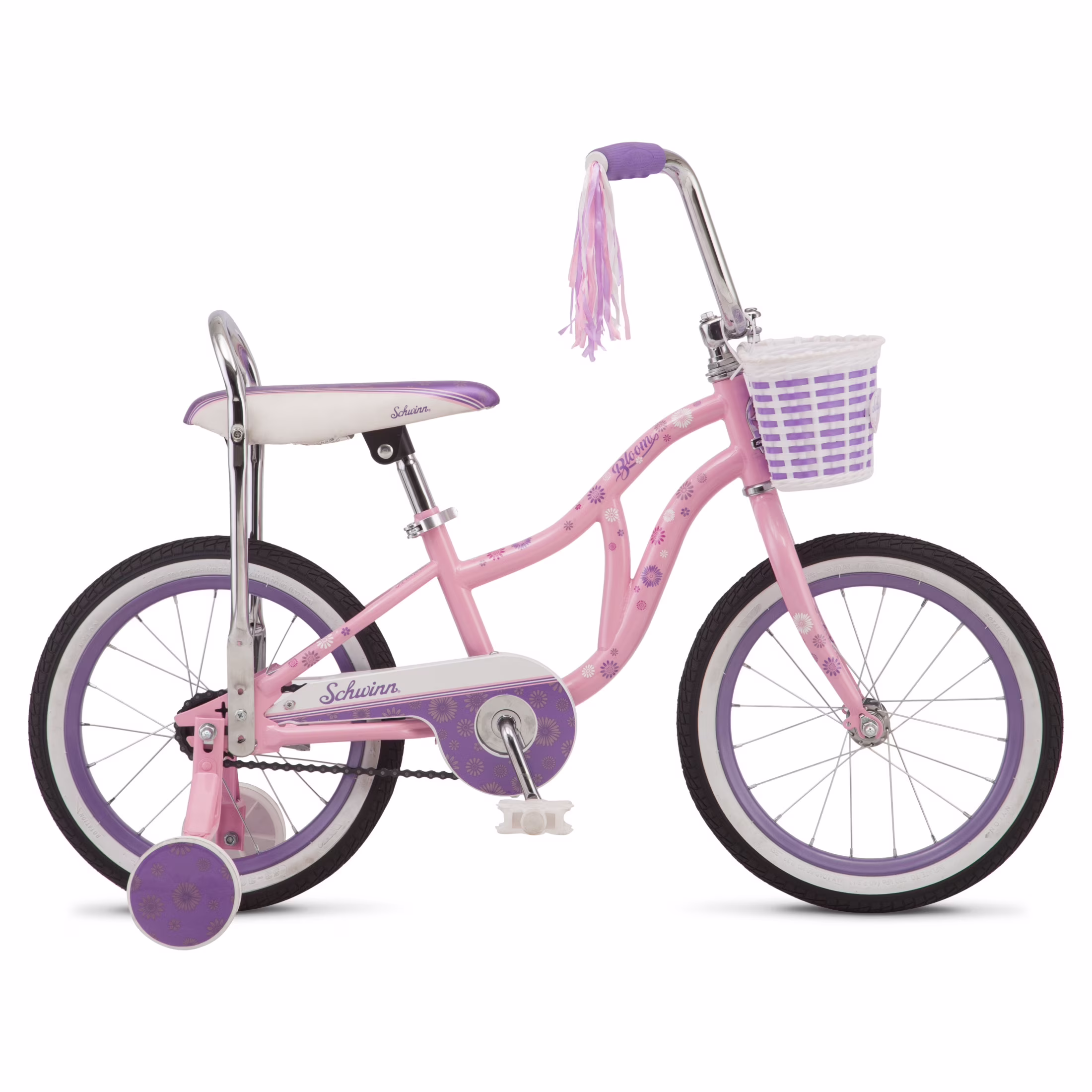 Schwinn Bloom  16-in. Kid's Bike with Training Wheels, Pink Child Bicycle
