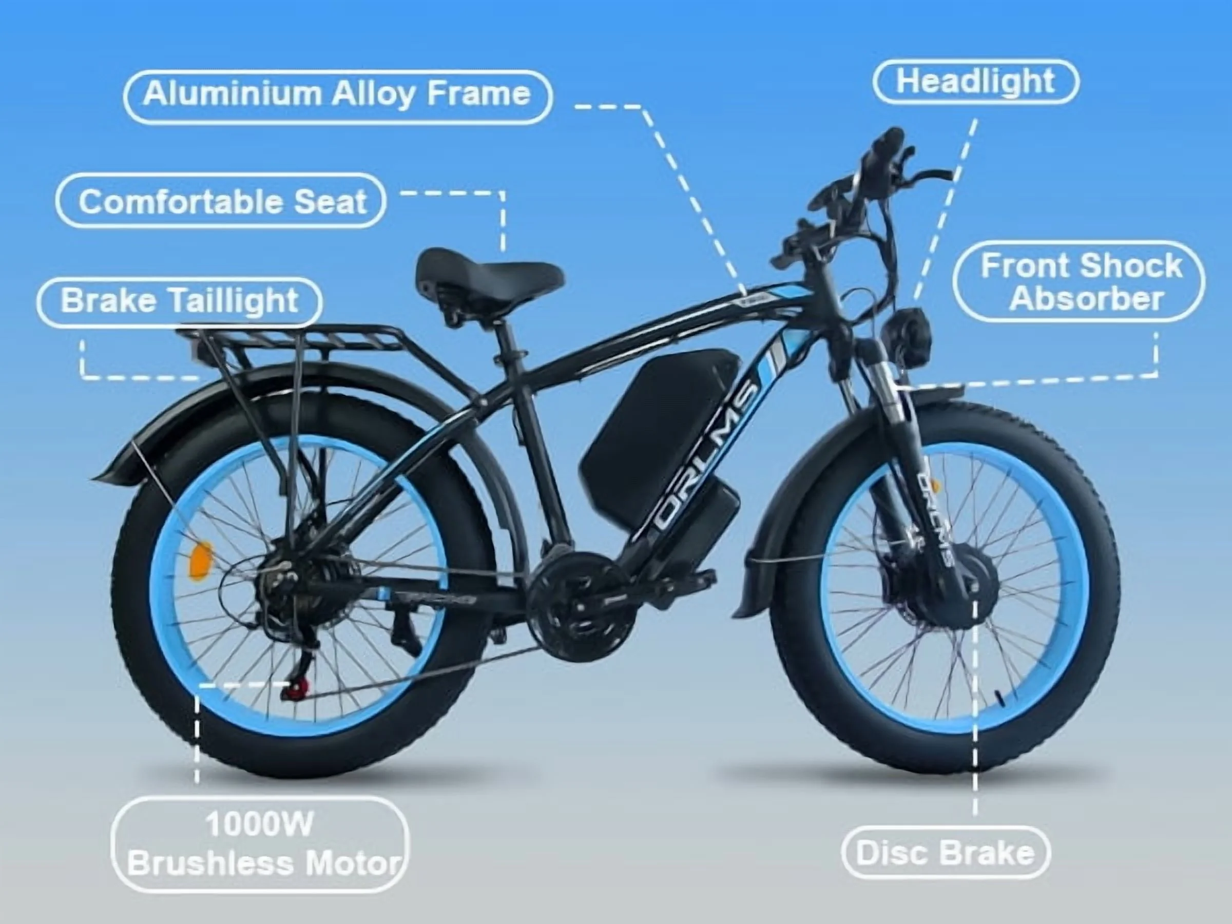 5000W (Peak) Electric-Bike for Adults, 60V 25AH Battery Electric Motorcycle, Dual-Motor-Ebike 50MPH Ebike, 26*4.0 Fat Tire Electric-Bicycle, AWD 21-Speed Mountain Bike for All-Road UL 2849