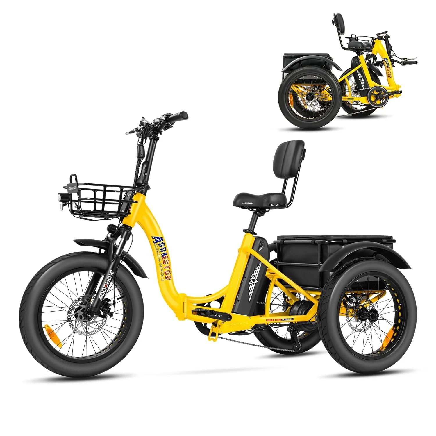 Addmotor Electric Trike, 750W Foldable Electric Tricycle, Folding Electric Trike for Adults,48V 20Ah Removable Battery,20