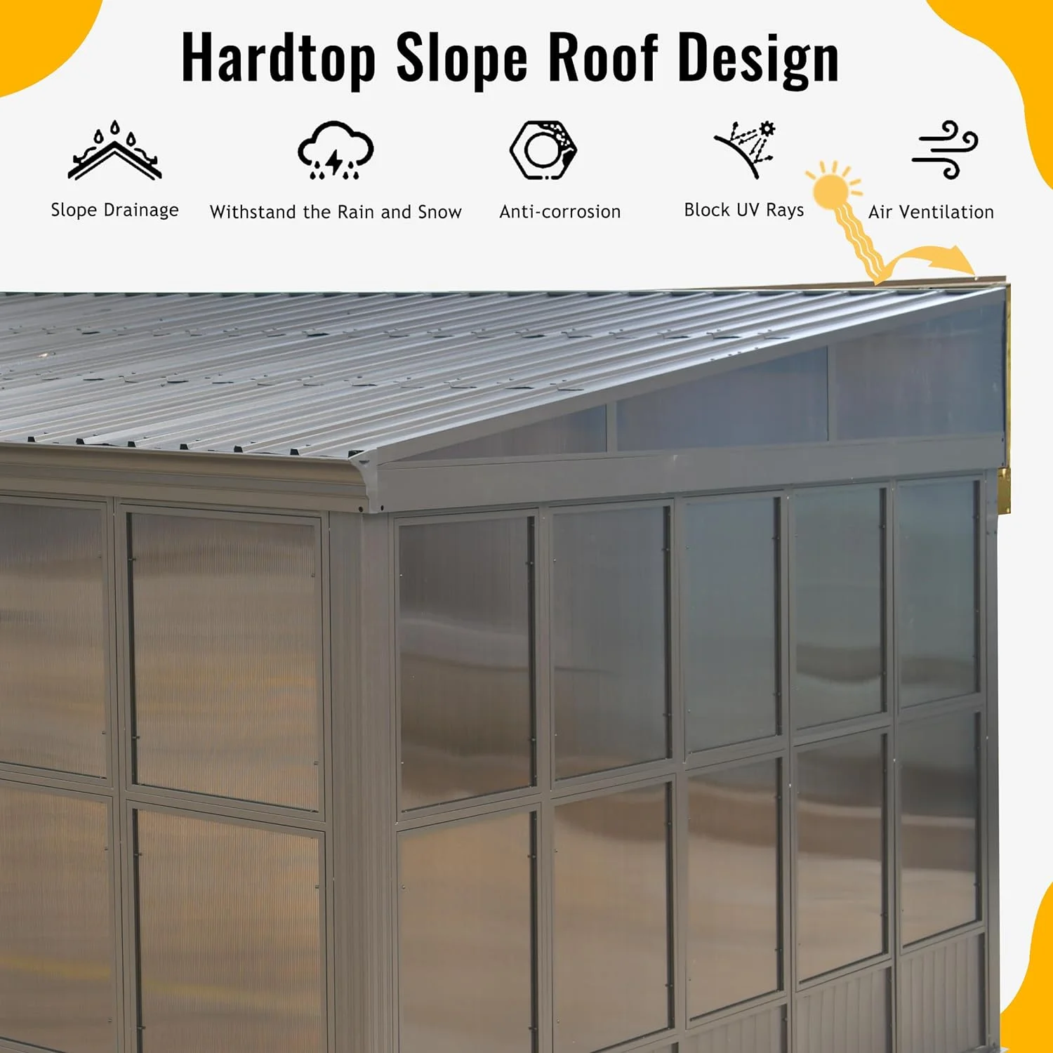 Domi Outdoor Living 10' x 12' Hardtop Lean-to Gazebo, Wall-Mounted with Galvanized Steel Roof Wall Pergola with Aluminum Frame, Curtains and Netting, for Patio, Deck, Garden, Backyard